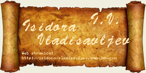 Isidora Vladisavljev vizit kartica